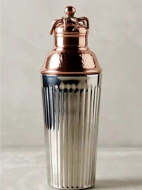 Copper Top  Silver Bar Cocktail Shaker Octopus Top Anthropologie